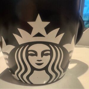 Starbucks Coffee Tea Mug 2017 Cup Black With White Logo 14 Oz Collectable   Mint
